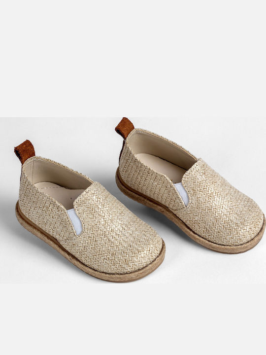 Ever Kid Espadrile boteza din piele Ecru