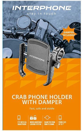Interphone Crab Mount Phone Motorcycle with Adjustable Arm for Steering Wheel SMCRAB24