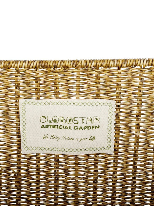 GloboStar Siena Übertopf Rattan Beige 32x28x30εκ.
