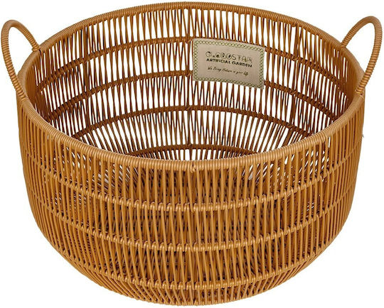GloboStar Artificial Garden Cocoa Ghiveci Rattan Bej 30x30x40εκ.
