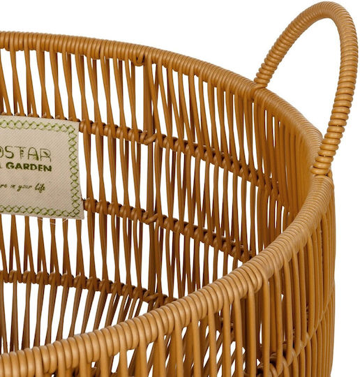 GloboStar Artificial Garden Cocoa Ghiveci Rattan Bej 30x30x40εκ.