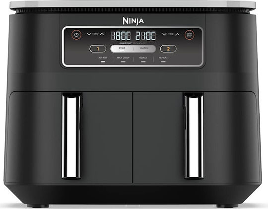 Ninja Foodi Dual Zone Air Fryer with Double Detachable Bucket 7.6lt Black