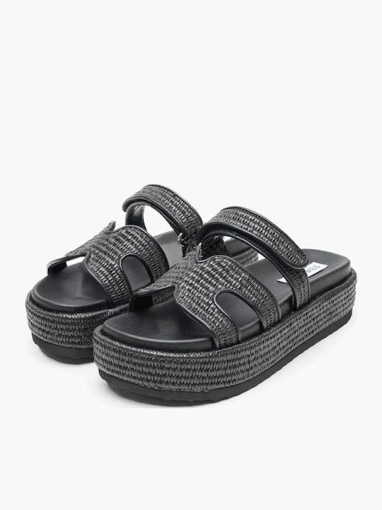 Bigmissile Γυναικεία Σανδάλια Flatforms Μαύρα