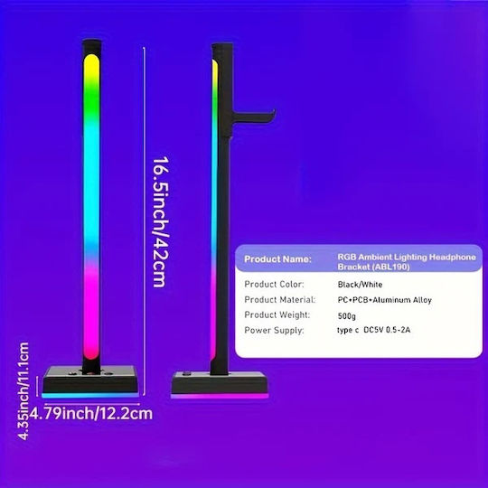 Ajazz Abl190 Επιτραπέζια Βάση Ακουστικών Φωτισμό Led 2τμχ Λευκό