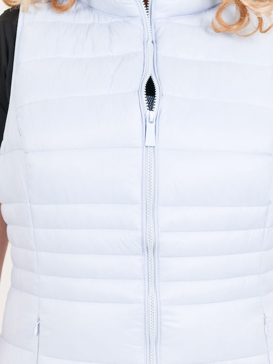 Damen Ärmellos Puffer Jacke Hellblau