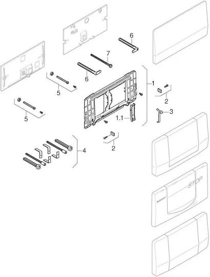 Geberit Spülplatten für Toiletten Doppelspülung