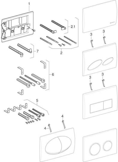 Geberit Spülplatten für Toiletten Doppelspülung