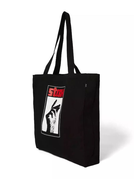 Huf X Stax Tote Unisex Bag Cotton Canvas Black Ac01039-black