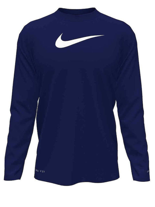 Nike Hydroguard Παιδικό Μαγιό Μπλούζα με Μακρύ Μανίκι Μπλε