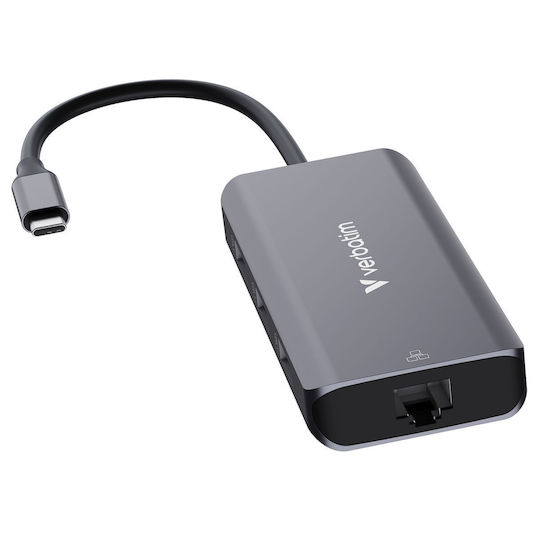 Verbatim USB-C Docking Station with HDMI 4K PD Ethernet Gray (32157)