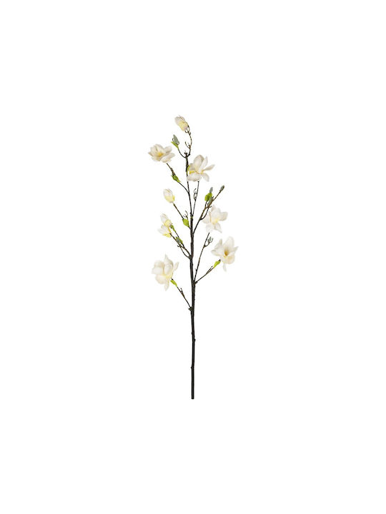 Globostar Artificial Garden White Yellow Magnolia Branch 21419 Τεχνητό Διακοσμητικό Κλαδί Λευκή Κίτρινη Μαγνόλια Y108cm