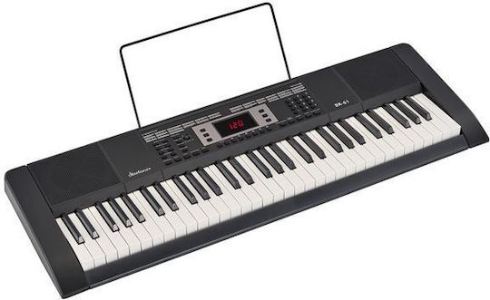 Startone Tastatur BK-61 mit 61 Tasten Standard Berührung mit Notenständer Schwarz