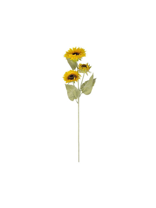 Globostar Artificial Garden Yellow Sunflower Branch 21380 Τεχνητό Διακοσμητικό Κλαδί Ηλιοτρόπιο Κίτρινο Y90cm