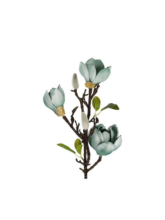 Globostar Artificial Garden Blue Magnolia Branch 21418 Decorative Artificial Blue Magnolia Branch H72cm