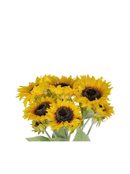 Globostar Artificial Decorative Yellow Sunflower Branch 21382 Y55cm