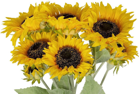 Globostar Artificial Garden Yellow Sunflower Branch 21382 Τεχνητό Διακοσμητικό Κλαδί Ηλιοτρόπιο Κίτρινο Y55cm