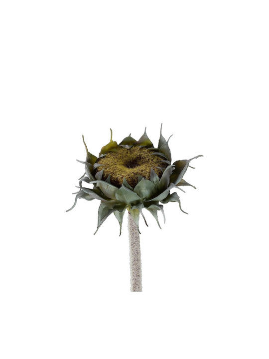 Globostar Artificial Decorative Green Sunflower Branch 21378 Y60cm