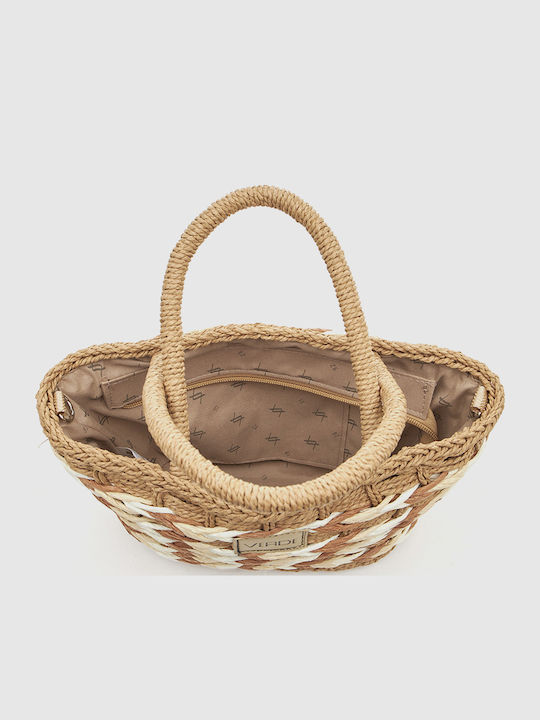 Verde Wicker Beach Bag Beige