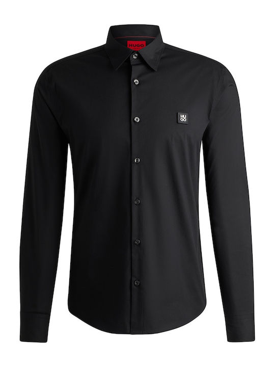 Ermo Long-sleeved Cotton Shirt Black