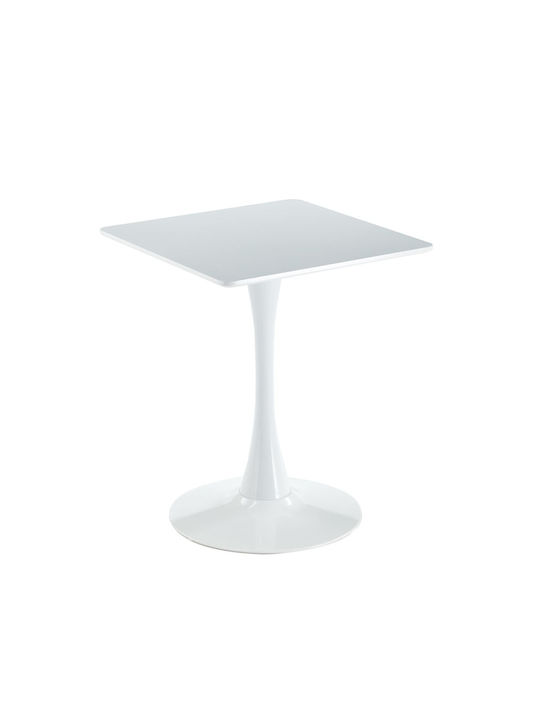 Table Dining Room Wooden Black Velvet-Black Metal 60x60x75cm