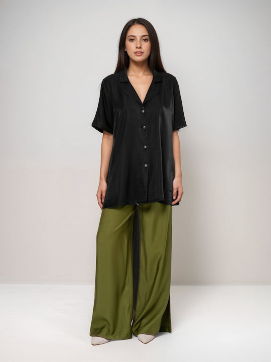 Mâneca scurta Femei Cămașă Black