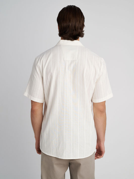 Ron Short Sleeve Cotton Shirt in Regular Fit Beige 61-208.053.N0070