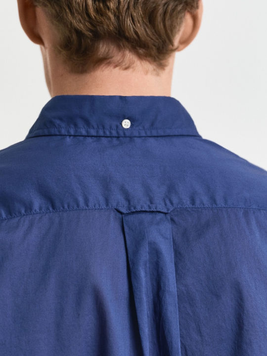 Langärmlig Baumwolle Hemd Blue
