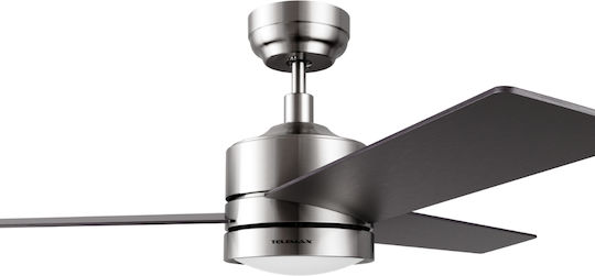 Telemax CES523E5L Ανεμιστήρας Οροφής 132cm με Φως Καφέ / Ασημί
