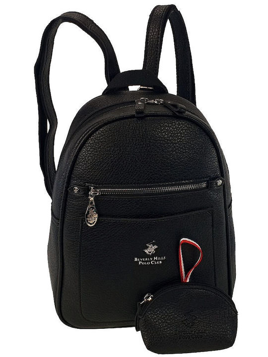 beverly hills polo club mini backpack starpless Beverly Hills Polo Club Leather Women's Bag Backpack Black BH-4132