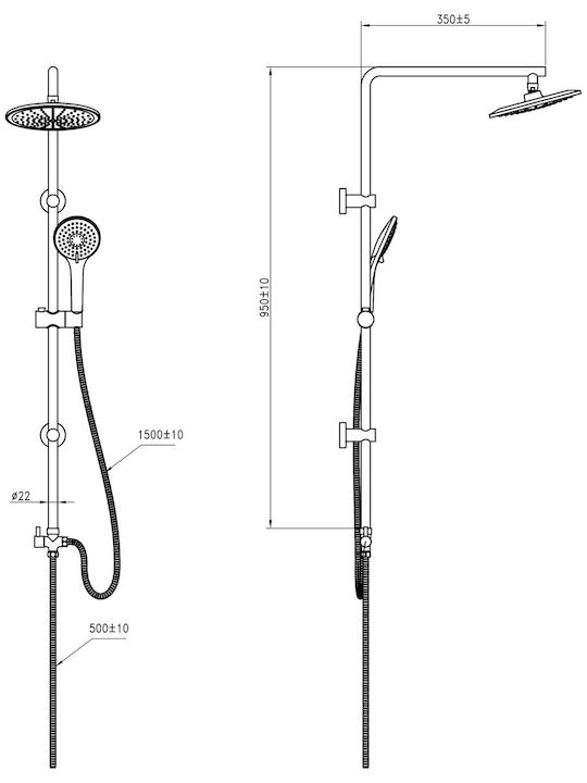 Shower Column Without Battery Vinci Primo B791040 Silver Chrome Glossy Shower Column Without Battery Vinci Primo B791040 Silver Chrome Glossy