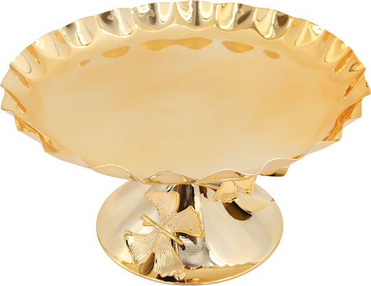 Pedestal Metal Platter 28x15 cm Gold Keskor 68037