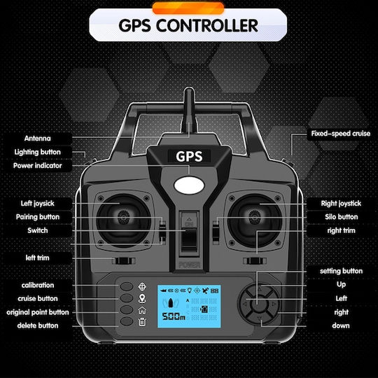 Barcă Plantat Nădit Momit Iuni U06 GPS 18000mAh 500m 2kg 10km/h Telecomandă 2.4GHz