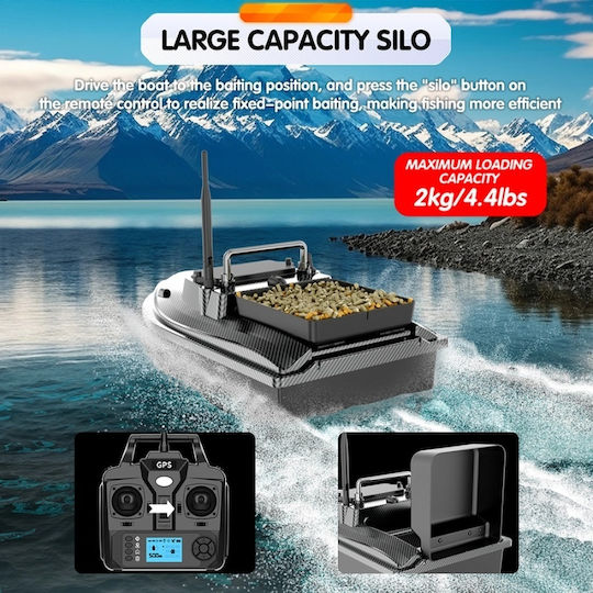 Barcă Plantat Nădit Momit Iuni U06 GPS 5200mAh 500m 2kg 10km/h Telecomandă 2.4GHz
