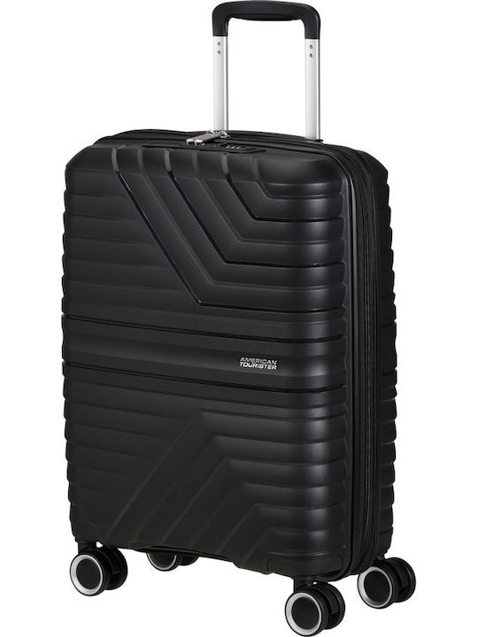 American Tourister Βαλίτσα Ταξιδίου Καμπίνας Σκληρή Shadow Black με 4 Ρόδες Ύψους 55εκ.