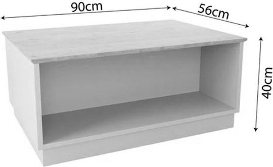 Rectangular Central Coffee Table Monik Wooden Gray W90xL56xH40cm