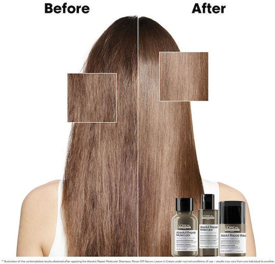L'Oréal Professionnel Absolut Repair Molecular Hair Care Set for Reconstruction & Nourishment for Damaged Hair with Shampoo, Mask and Serum 3pcs