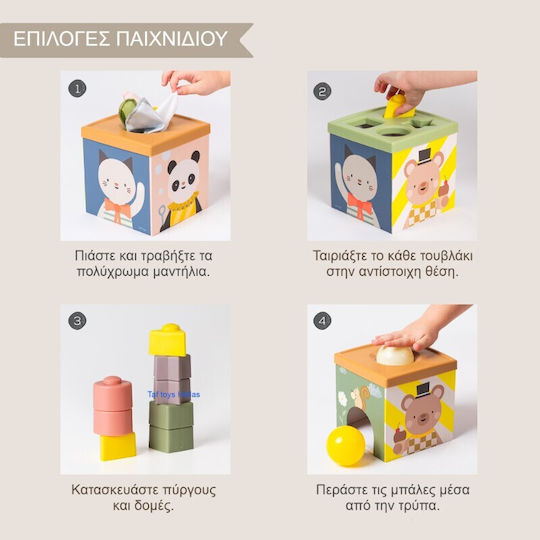 Taf Toys Activity Cube Play & Discover Cube Wooden with Sounds for 6+ Months