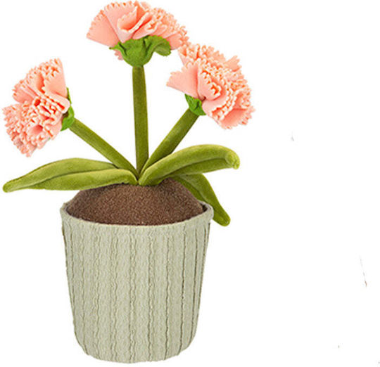 Pms Plush Flower Pot 33cm Carnation Coral