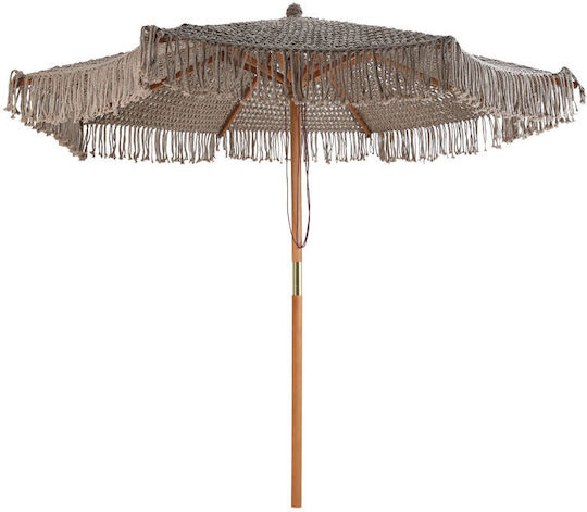 Garten- und Terrassen-Sonnenschirm Rundschreiben Holz Renny Beiges Φ2.5m