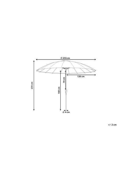 Umbrelă Rotundă Din Aluminiu Roșie Φ2.55m