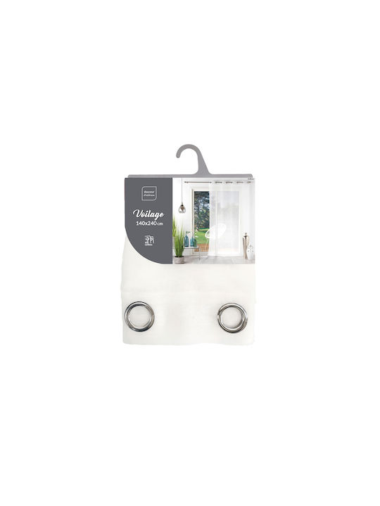 Douceur d'Intérieur Κουρτίνα με Τρουκς Λευκή 140x240εκ.