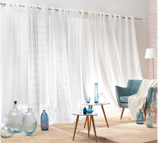 Douceur d'Intérieur Κουρτίνα με Τρουκς Λευκή 140x280εκ.