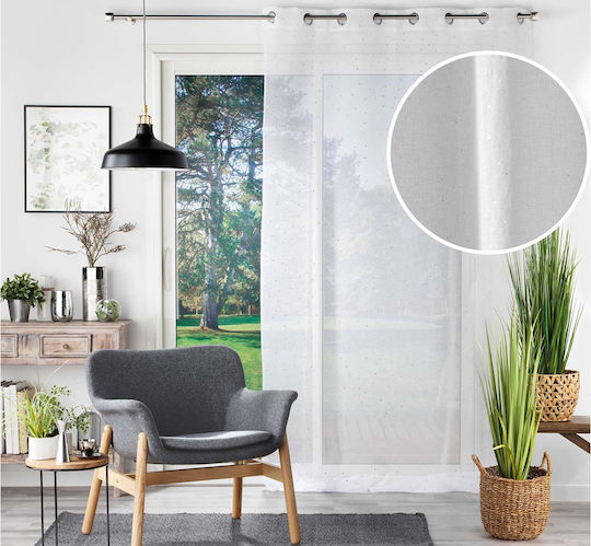 Douceur d'Intérieur Κουρτίνα με Τρουκς Λευκή 140x280εκ.