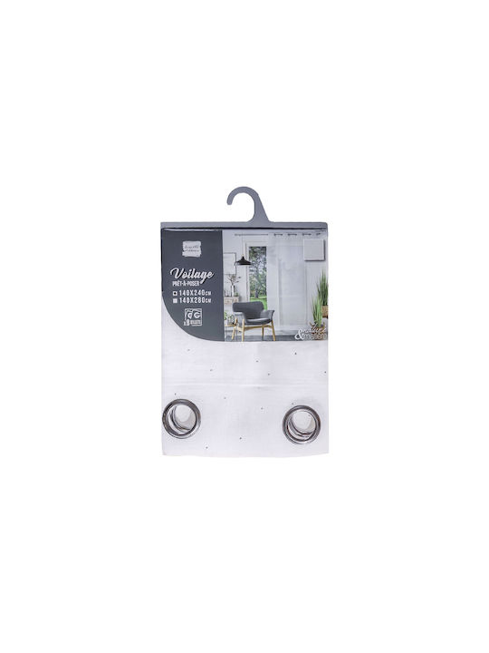 Douceur d'Intérieur Κουρτίνα με Τρουκς Λευκή 140x240εκ.