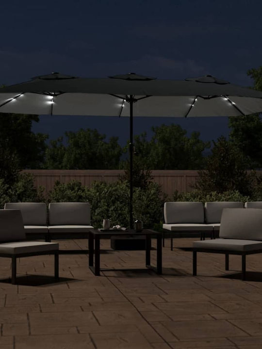 Runde Aluminium-Garten- und Terrassen-Sonnenschirm Grau F4.49×Y2.45m