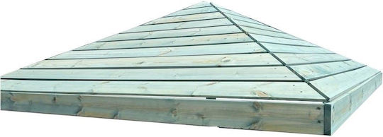 Quadratischer Holz-Garten- und Terrassen-Sonnenschirm Hellblau 2x2m