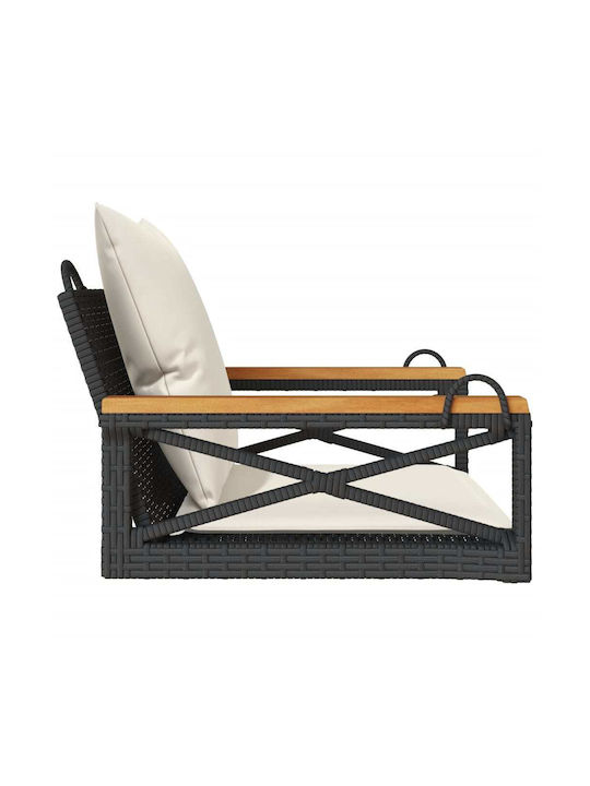 Rattan Swing Gray with 110kg Maximum Weight Capacity L63xW62xH40cm