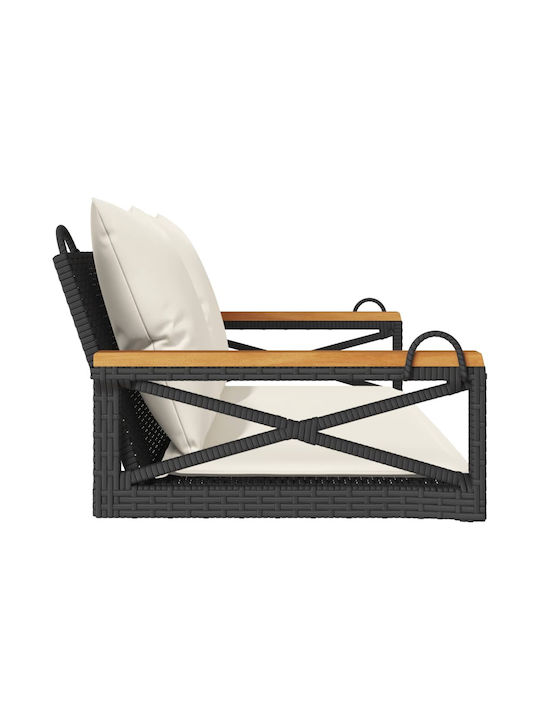 Rattan Swing Gray with 110kg Maximum Weight Capacity L109xW62xH40cm