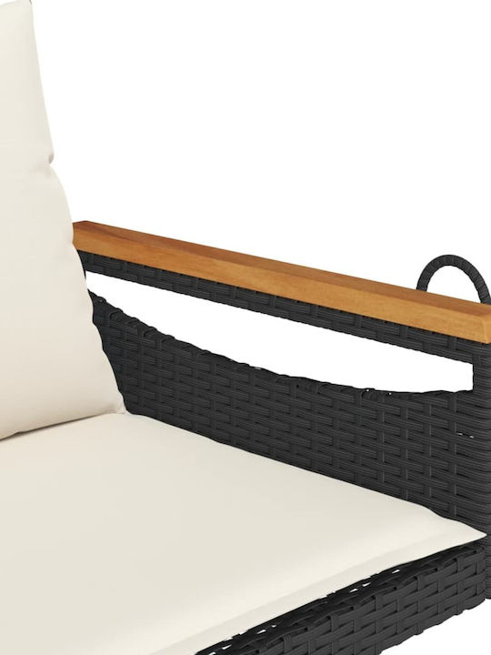 Rattan Swing Gray with 110kg Maximum Weight Capacity L109xW62xH40cm