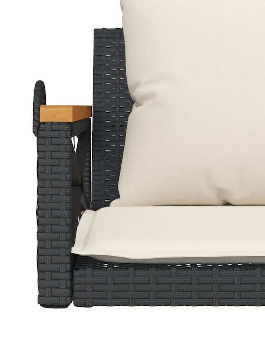 Rattan Swing Gray with 110kg Maximum Weight Capacity L109xW62xH40cm